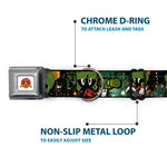 Looney Tunes Logo White Seatbelt Buckle Collar - Marvin the Martian 4-Poses Galaxy