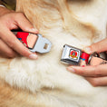 Load image into Gallery viewer, Looney Tunes Logo Full Color White Seatbelt Buckle Collar - Porky Pig Expressions Red