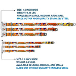 Looney Tunes Logo White Seatbelt Buckle Collar - ROAD RUNNER w/Road Runner Poses Orange