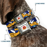 Looney Tunes Logo White Seatbelt Buckle Collar - Road Runner Expressions Stacked