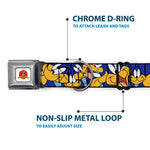 Looney Tunes Logo White Seatbelt Buckle Collar - Road Runner Expressions Stacked