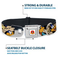 Load image into Gallery viewer, Looney Tunes Logo White Seatbelt Buckle Collar - Road Runner/Wile E. Coyote Expressions Stacked Black