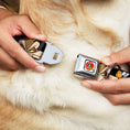 Load image into Gallery viewer, Looney Tunes Logo White Seatbelt Buckle Collar - Road Runner/Wile E. Coyote Expressions Stacked Black