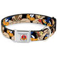 Load image into Gallery viewer, Looney Tunes Logo White Seatbelt Buckle Collar - Road Runner/Wile E. Coyote Expressions Stacked Black