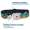 Load image into Gallery viewer, Looney Tunes Logo White Seatbelt Buckle Collar - Road Runner/Wile E. Coyote Scene1 Desert
