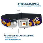 Looney Tunes Logo White Seatbelt Buckle Collar - Road Runner Expressions Royal