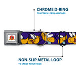 Looney Tunes Logo White Seatbelt Buckle Collar - Road Runner Expressions Royal