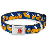 Looney Tunes Logo White Seatbelt Buckle Collar - Road Runner Expressions Royal