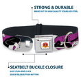 Load image into Gallery viewer, Looney Tunes Logo Full Color White Seatbelt Buckle Collar - Sylvester the Cat Poses Purple
