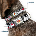 Load image into Gallery viewer, Looney Tunes Logo Full Color White Seatbelt Buckle Collar - Sylvester the Cat Expressions Gray