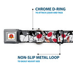 Looney Tunes Logo Full Color White Seatbelt Buckle Collar - Sylvester the Cat Expressions Gray