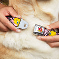 Load image into Gallery viewer, Looney Tunes Logo Full Color White Seatbelt Buckle Collar - Tweety Bird I LOVE YOU Pink/Black