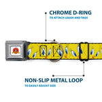 Looney Tunes Logo Full Color White Seatbelt Buckle Collar - Tweety Bird Expressions Yellow
