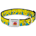 Load image into Gallery viewer, Looney Tunes Logo Full Color White Seatbelt Buckle Collar - Tweety Bird CLOSE-UP Expressions Baby Blue