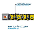 Load image into Gallery viewer, Looney Tunes Logo Full Color White Seatbelt Buckle Collar - Tweety Bird & Crossbones Black/White/Yellow