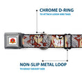 Load image into Gallery viewer, Looney Tunes Logo Full Color White Seatbelt Buckle Collar - Tasmanian Devil Expressions Gray Swirl