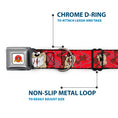 Load image into Gallery viewer, Looney Tunes Logo Full Color White Seatbelt Buckle Collar - Tasmanian Devil Expressions Red Swirl