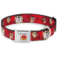 Load image into Gallery viewer, Looney Tunes Logo Full Color White Seatbelt Buckle Collar - Tasmanian Devil Expressions Red Swirl