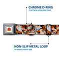 Load image into Gallery viewer, Looney Tunes Logo White Seatbelt Buckle Collar - Tasmanian Devil Vortex Poses Stacked Black