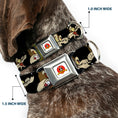 Load image into Gallery viewer, Looney Tunes Logo Full Color White Seatbelt Buckle Collar - Wile E. Coyote Expressions Black