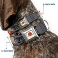 Load image into Gallery viewer, Looney Tunes Logo Full Color White Seatbelt Buckle Collar - YOSEMITE SAM w/Poses Gray