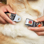 Looney Tunes Logo Full Color White Seatbelt Buckle Collar - YOSEMITE SAM w/Poses Gray