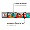 Load image into Gallery viewer, Looney Tunes Logo Full Color White Seatbelt Buckle Collar - Yosemite Sam Poses Turquoise