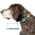 Load image into Gallery viewer, Looney Tunes THAT'S ALL FOLKS Script Full Color White/Multi Color Seatbelt Buckle Collar - Looney Tunes 6-Character Pose Pride Blocks Multi Color