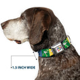 Load image into Gallery viewer, Looney Tunes THAT'S ALL FOLKS Script Full Color White/Multi Color Seatbelt Buckle Collar - Looney Tunes 6-Character Pose Pride Blocks Multi Color