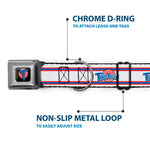 Space Jam Tune Squad Icon Full Color Black/Red/Blue Seatbelt Buckle Collar - Space Jam TUNE SQUAD Logo Stripe White/Red/Blue