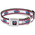 Load image into Gallery viewer, Space Jam Tune Squad Icon Full Color Black/Red/Blue Seatbelt Buckle Collar - Space Jam TUNE SQUAD Logo Stripe White/Red/Blue