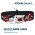 Load image into Gallery viewer, HYDRA Logo Full Color Black/Red Seatbelt Buckle Collar - HYDRA Logo/Stripe Red/Black/White