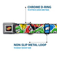 Load image into Gallery viewer, UNO Game Logo Full Color Black/Red/Yellow Seatbelt Buckle Collar - UNO Cards Stacked Collage Multi Color