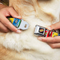 Load image into Gallery viewer, UNO Game Logo Full Color Black/Red/Yellow Seatbelt Buckle Collar - UNO Cards Lineup Stack Multi Color