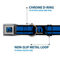Load image into Gallery viewer, MOPAR Logo Full Color Black Blue White Seatbelt Buckle Collar - MOPAR Logo/Stripe Black/Blue