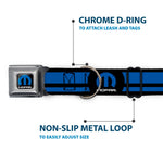 MOPAR Logo Full Color Black Blue White Seatbelt Buckle Collar - MOPAR Logo/Stripe Black/Blue