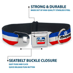 MOPAR Chrysler Logo Full Color White/Blue/Red/Black Seatbelt Buckle Collar - MOPAR Logo/Stripe Blue/White/Red