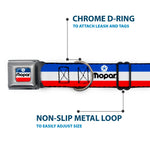 MOPAR Chrysler Logo Full Color White/Blue/Red/Black Seatbelt Buckle Collar - MOPAR Logo/Stripe Blue/White/Red