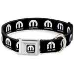 MOPAR Logo Full Color Black White Seatbelt Buckle Collar - MOPAR Logo Repeat Black/White