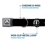 MOPAR Logo Full Color Black/White Seatbelt Buckle Collar - MOPAR Logo Repeat Black/Silver Gradient