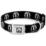 MOPAR Logo Full Color Black/White Seatbelt Buckle Collar - MOPAR Logo Repeat Black/Silver Gradient