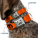 MOPAR Logo Full Color Black/White Seatbelt Buckle Collar - MOPAR Logo Repeat Orange/Black