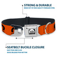 Load image into Gallery viewer, MOPAR Logo Full Color Black/White Seatbelt Buckle Collar - MOPAR Logo Repeat Orange/Black