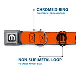 MOPAR Logo Full Color Black/White Seatbelt Buckle Collar - MOPAR Logo Repeat Orange/Black