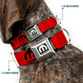 Load image into Gallery viewer, MOPAR Logo Full Color Black/White Seatbelt Buckle Collar - MOPAR Logo Repeat Red/Black