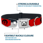MOPAR Logo Full Color Black/White Seatbelt Buckle Collar - MOPAR Logo Repeat Red/Black