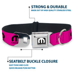 MOPAR Logo Full Color Black/White Seatbelt Buckle Collar - MOPAR Logo Repeat Hot Pink/Black