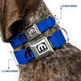 Load image into Gallery viewer, MOPAR Logo Full Color Black/White Seatbelt Buckle Collar - MOPAR Logo Repeat Blue/Black