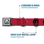 MOPAR Logo Full Color Black/White Seatbelt Buckle Collar - MOPAR Logo Repeat Fuchsia/Black