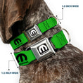 Load image into Gallery viewer, MOPAR Logo Full Color Black/White Seatbelt Buckle Collar - MOPAR Logo Repeat Green/Black